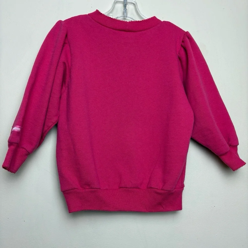 Vintage 1990s Oshkosh B'Gosh USA Girls 4T Embroidered Rose Pullover Sweatshirt